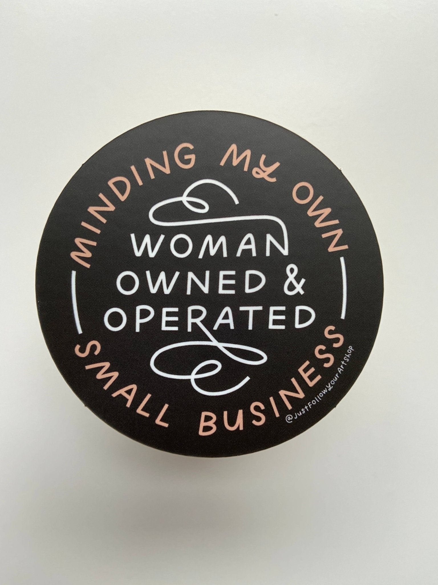 Woman Owned Sticker - Spiral Circle