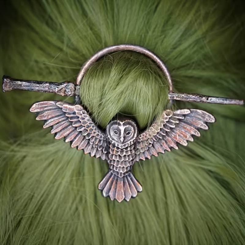 Women's Gothic Vintage Owl Hairpin - Spiral Circle