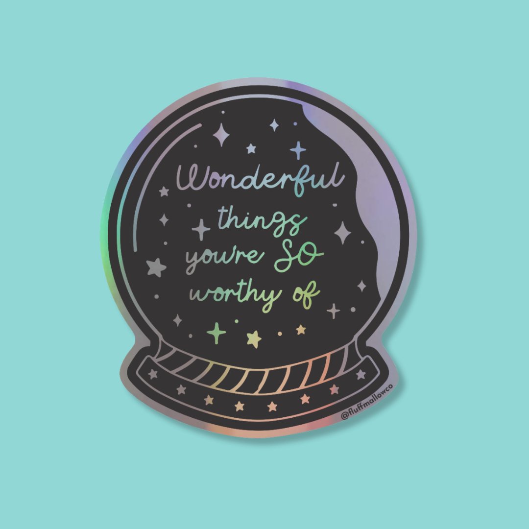 Wonderful things crystal ball holographic vinyl sticker - Spiral Circle