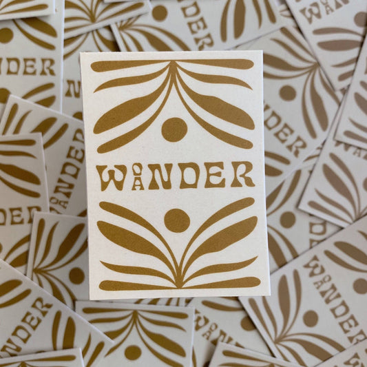 Wonder/Wander - Vinyl Sticker - Spiral Circle
