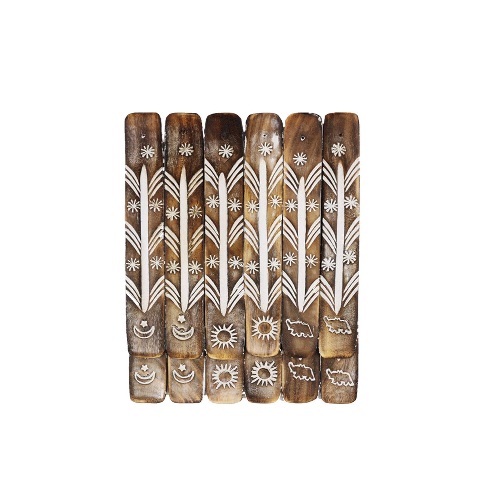 Wooden Incense Ash Catcher - Antique - Spiral Circle