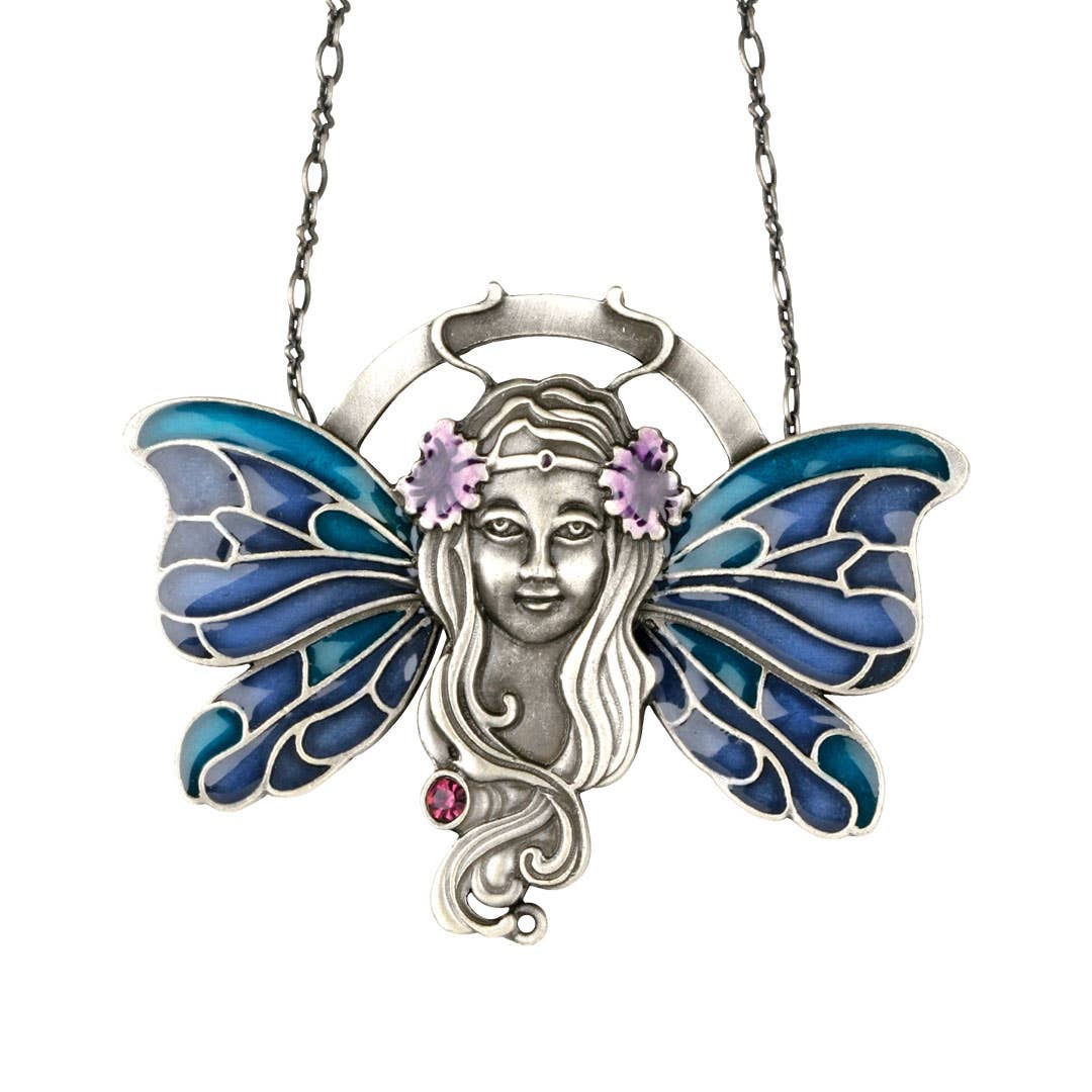 Y2416 Art Nouveau Fairy Pendant - Spiral Circle
