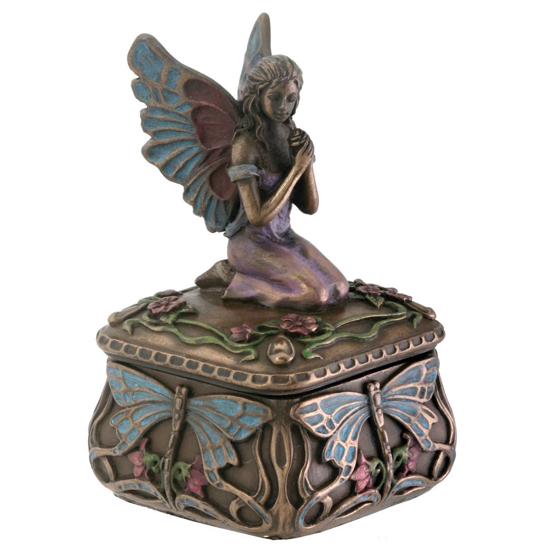 Y7764 Dragonfly Fairy Trinket Box - Spiral Circle