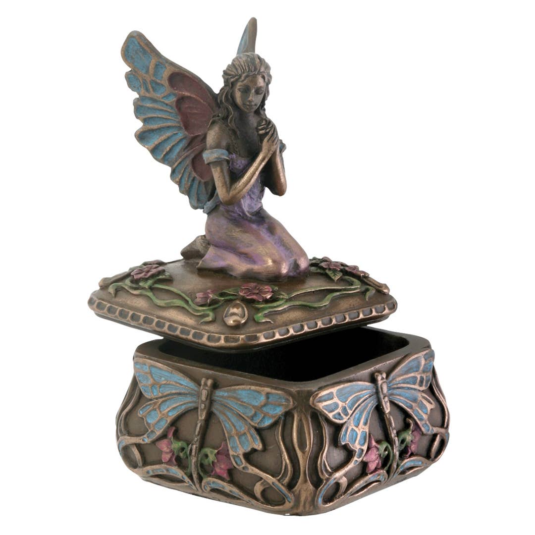 Y7764 Dragonfly Fairy Trinket Box - Spiral Circle