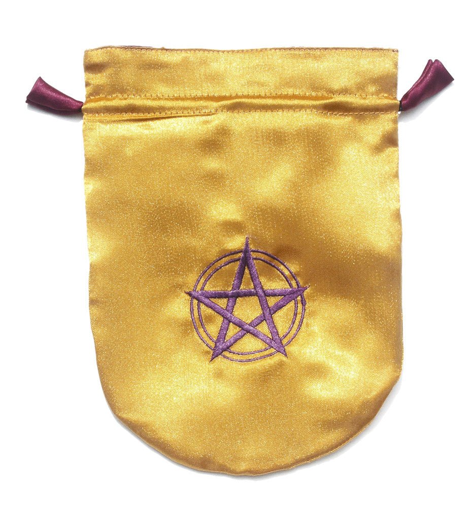 YELLOW SATIN PENTAGRAM TAROT BAG - Spiral Circle