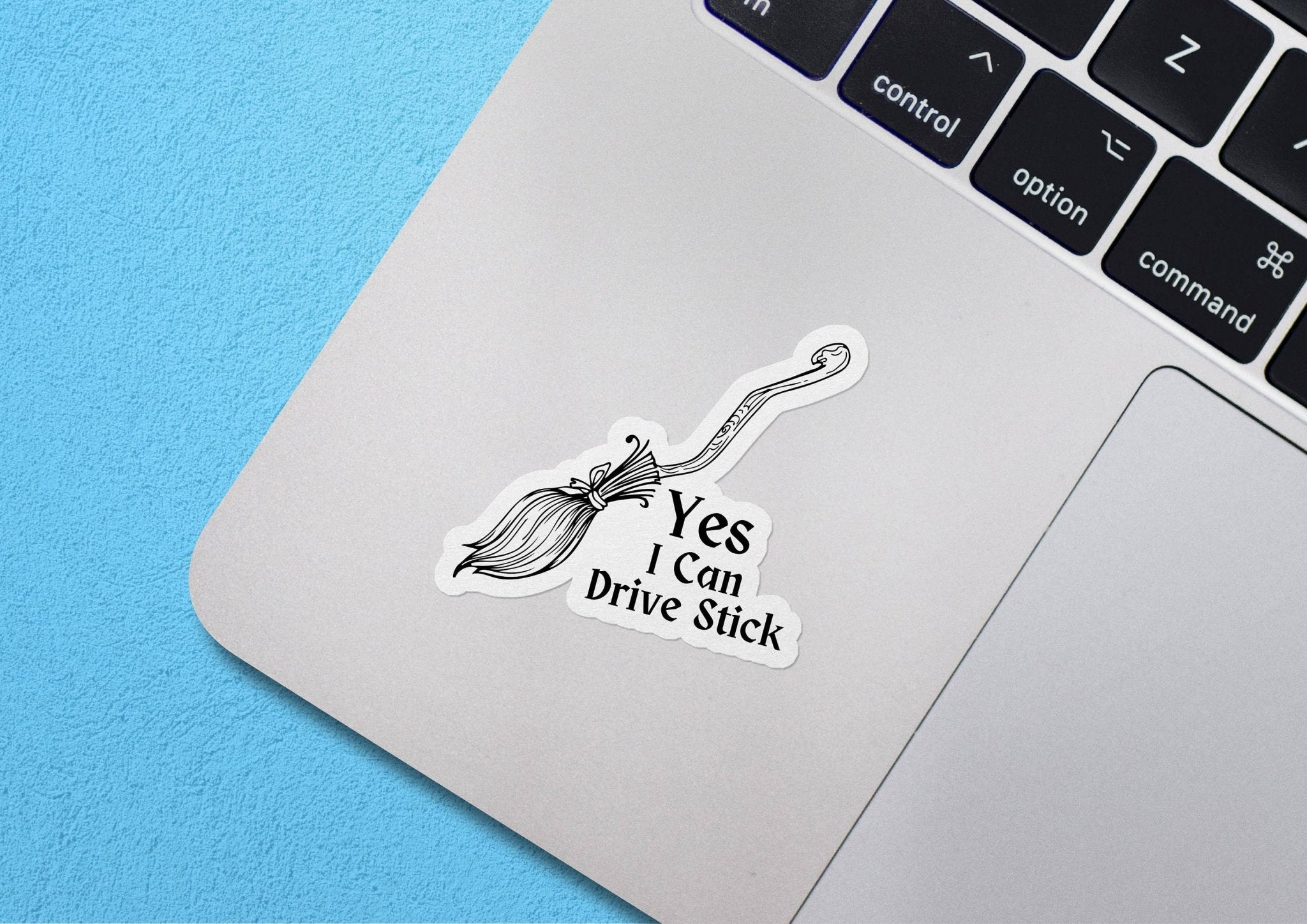Yes I Drive Stick Sticker, Witch Sticker, Stick Manual Car Sticker, Meme Sticker Waterproof Vinyl Sticker Caution Sign for Car, Laptop - Spiral Circle