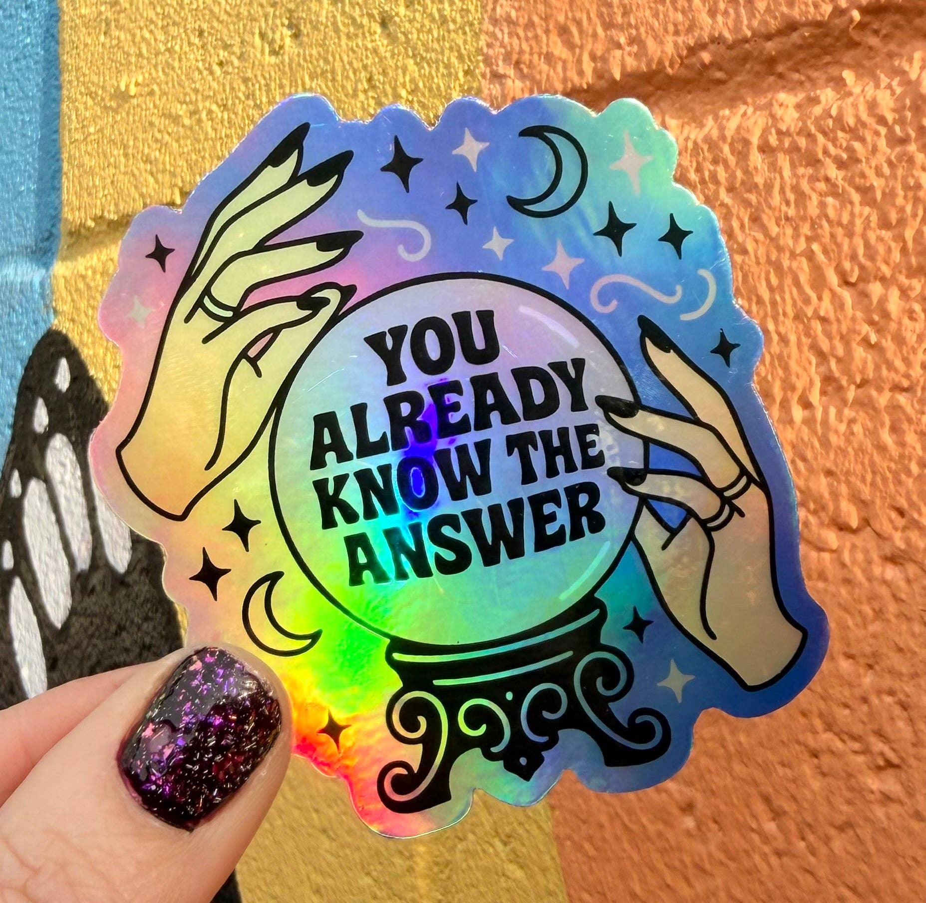 You Already Know The Answer Holographic Sticker - Spiral Circle