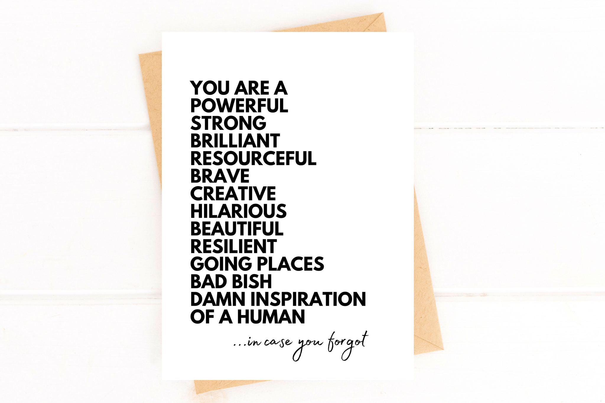 You Are An Inspiration In Case You Forgot Encouragement Card - Spiral Circle