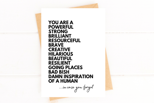 You Are An Inspiration In Case You Forgot Encouragement Card - Spiral Circle
