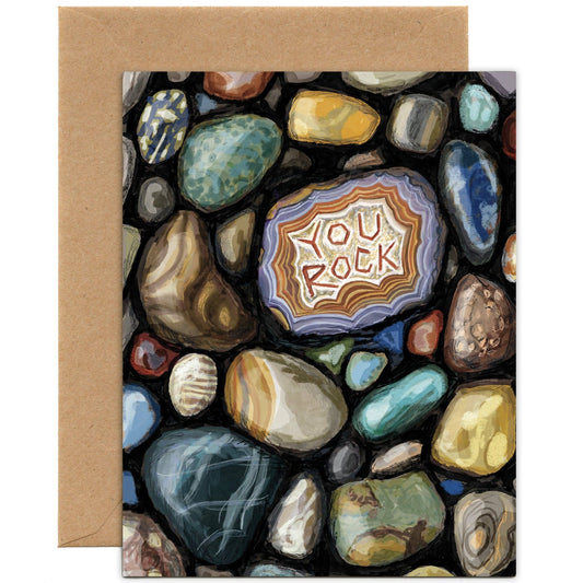 You Rock | Birthday, Thank you Card - Spiral Circle