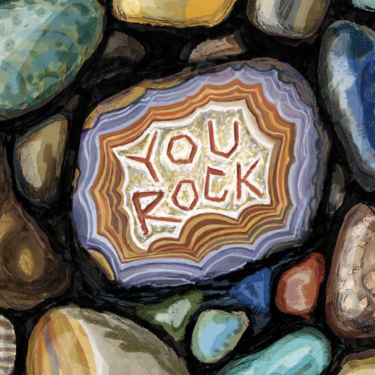 You Rock | Birthday, Thank you Card - Spiral Circle