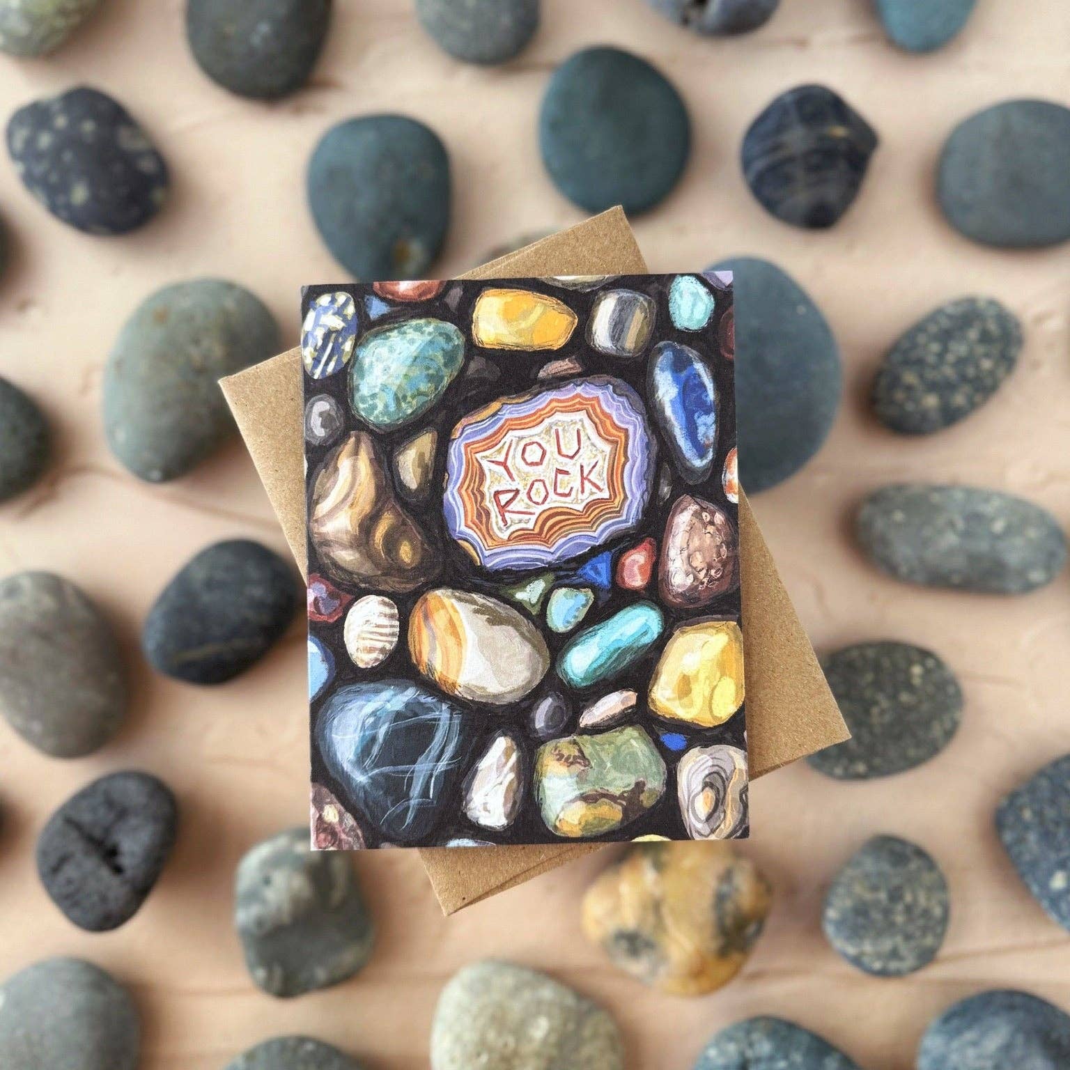 You Rock | Birthday, Thank you Card - Spiral Circle