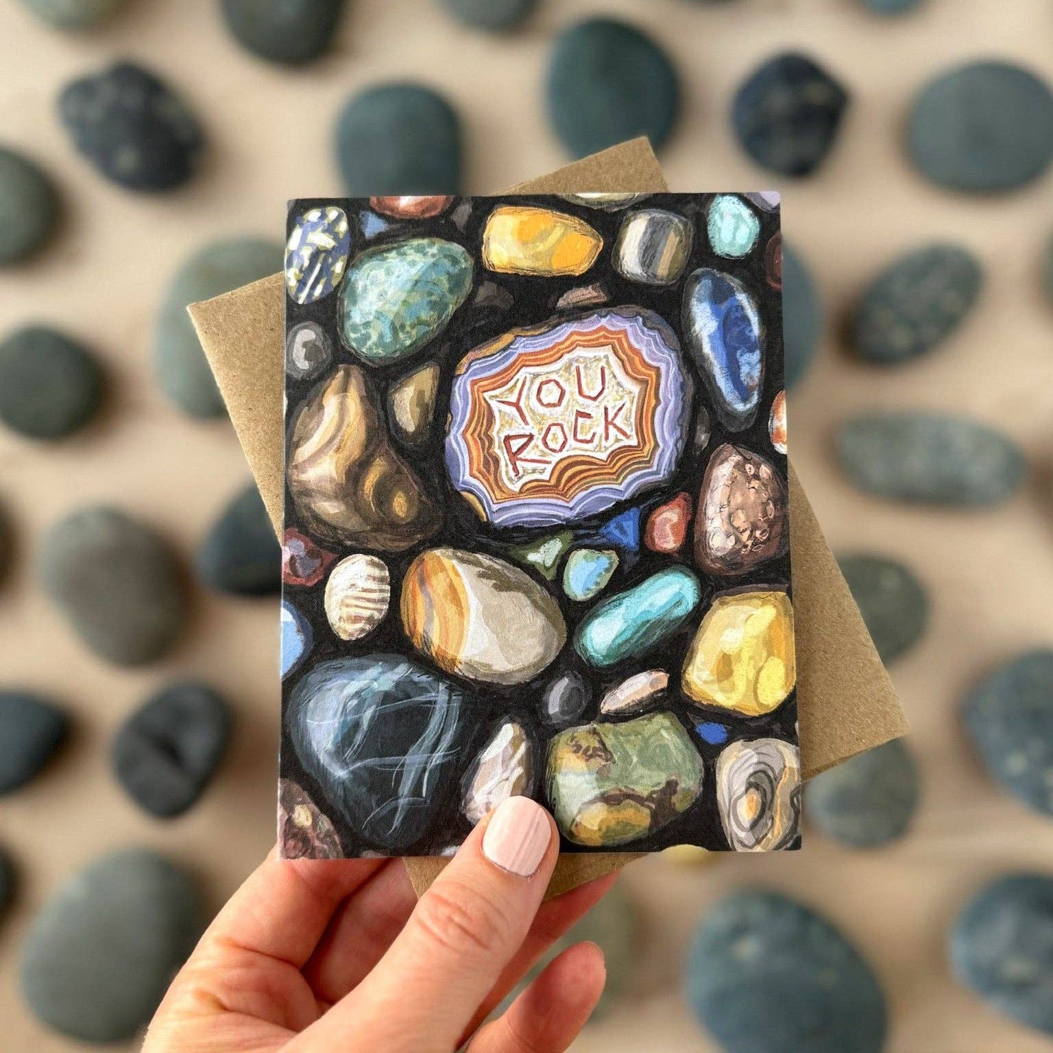 You Rock | Birthday, Thank you Card - Spiral Circle