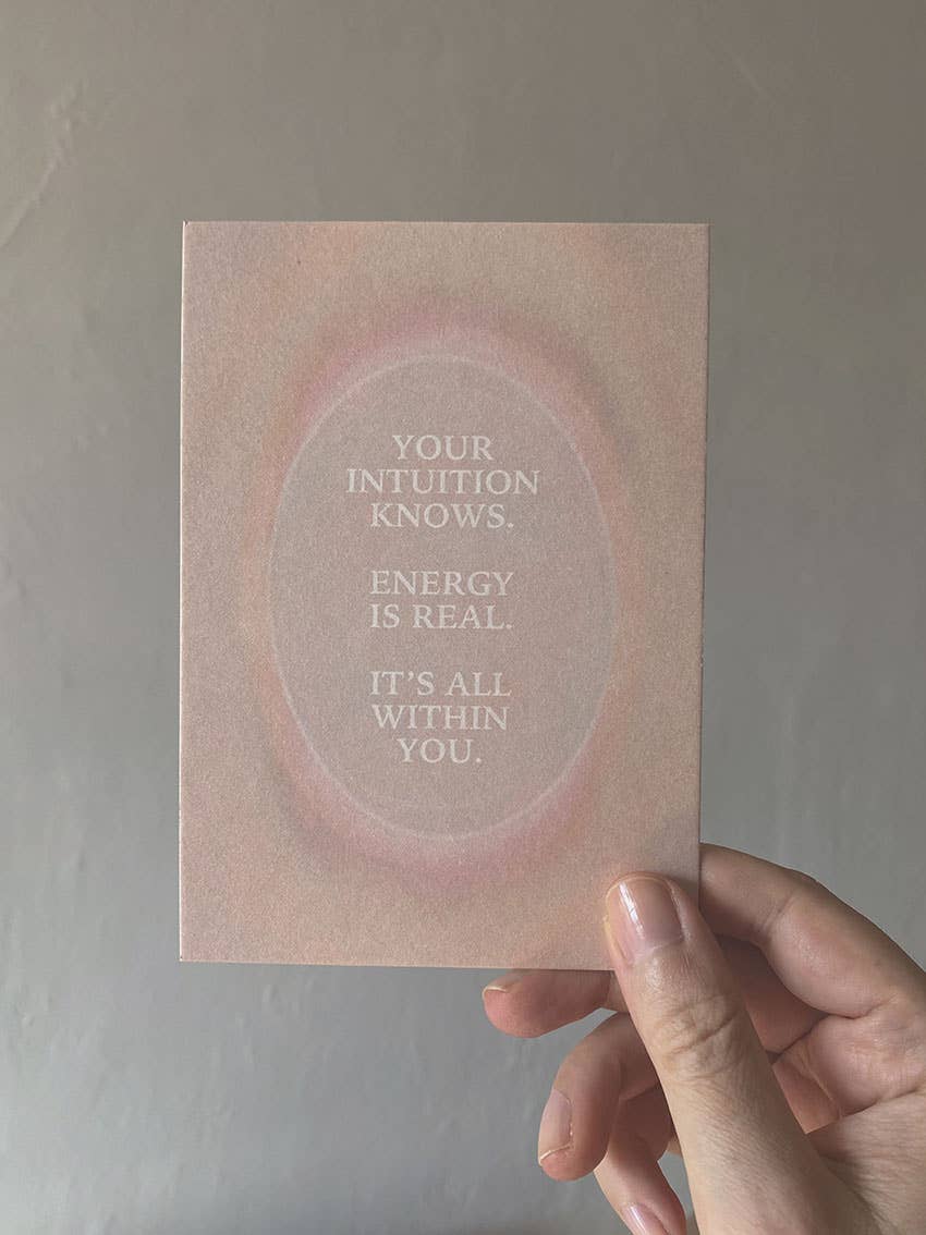 YOUR INTUITION KNOWS. ENERGY IS REAL... - POSTCARD - Spiral Circle