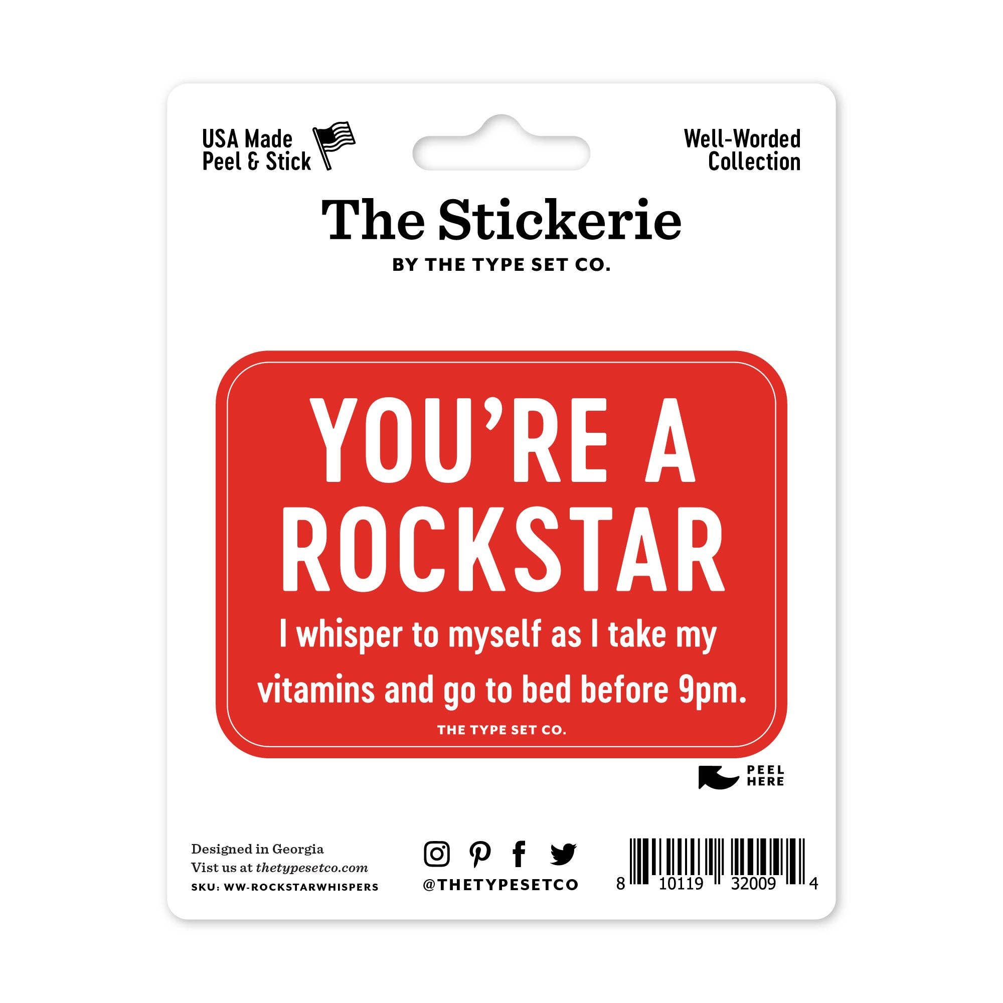 "You're a Rockstar" Sticker - Spiral Circle