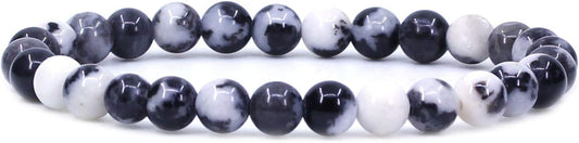 Zebra Jasper | Yin and Yang | Stone Beaded Bracelet | 6mm - Spiral Circle