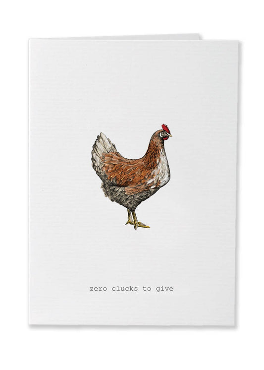 ZERO CLUCKS TO GIVE GREETING CARD - Spiral Circle