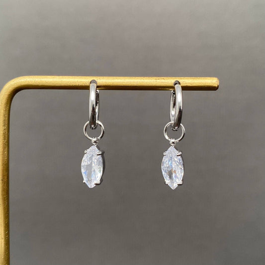 Zircon Inlaid Earrings - Spiral Circle
