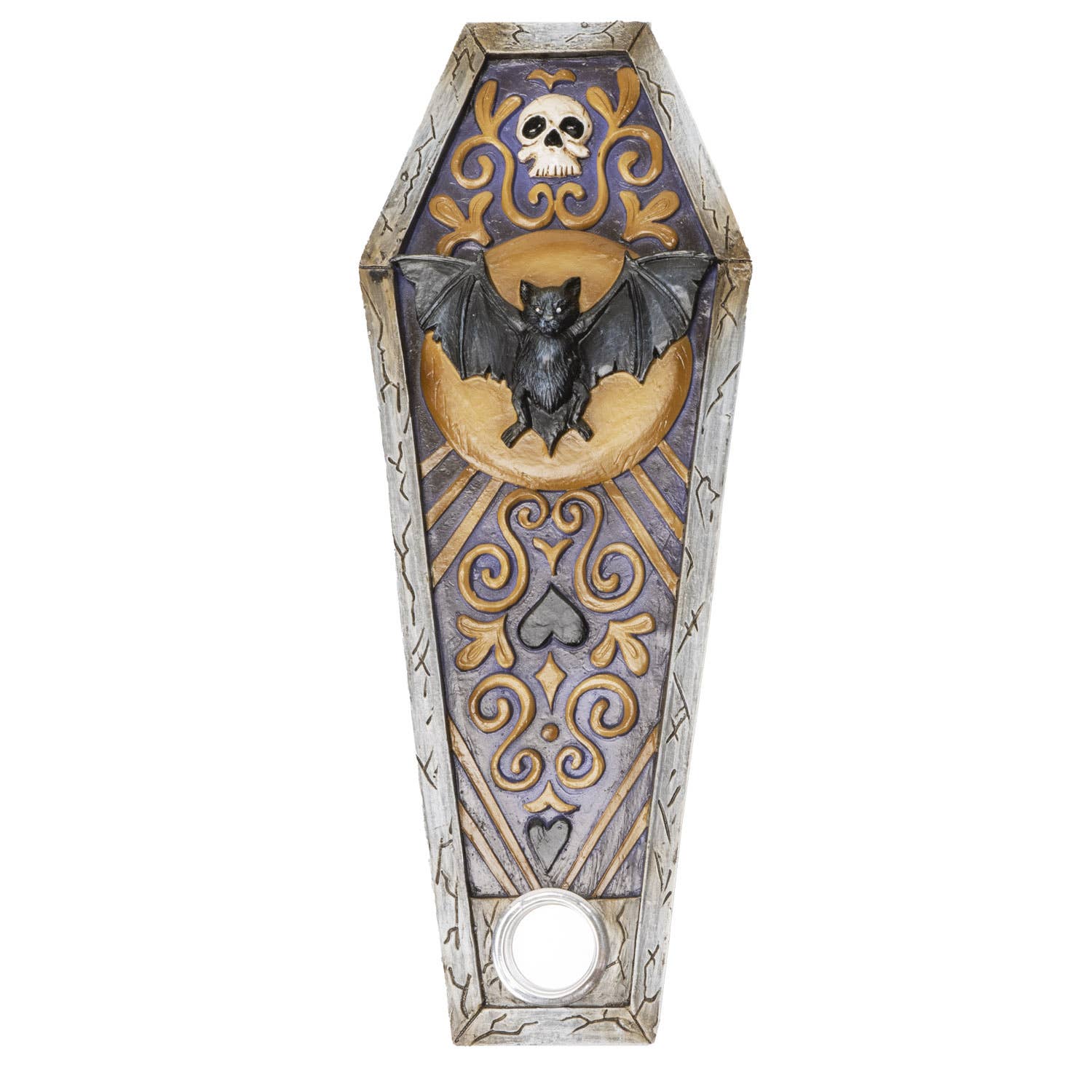 15406 Gothic Vampire Bat Coffin Incense Burner C/36 - Spiral Circle