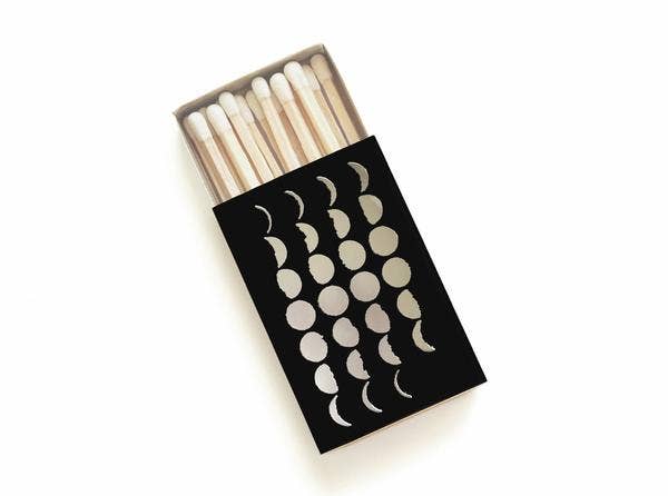 28 Phases of the Moon Matchbox | Black & Silver Box - Spiral Circle
