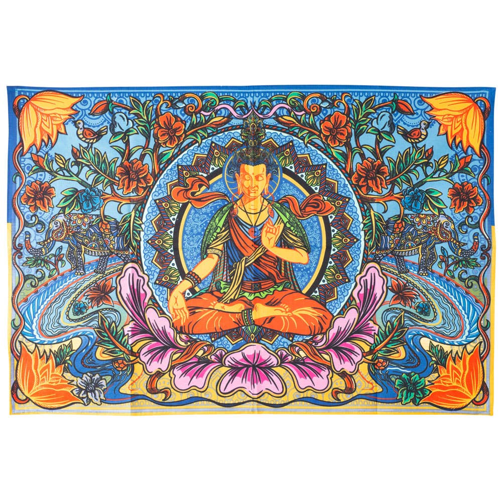 3D Buddha Lotus Tapestry - Spiral Circle