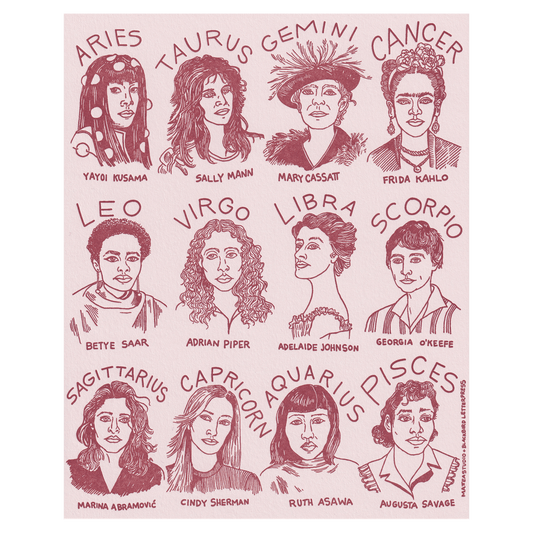 8x10 Femme Artist Astrology Letterpress Art Print - Spiral Circle