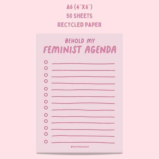 A6 feminist agenda notepad (4"x6") - Spiral Circle