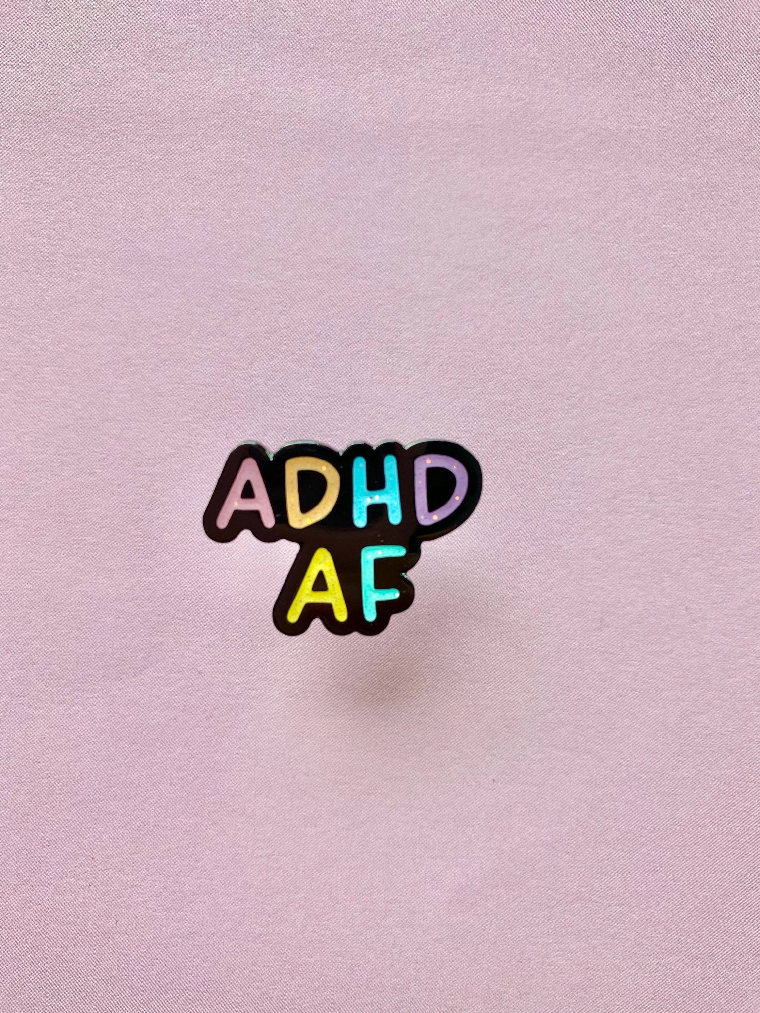 ADHD af mental health neurodivergent enamel pin - Spiral Circle
