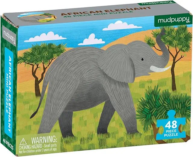 African Elephant Mini Puzzle - Spiral Circle