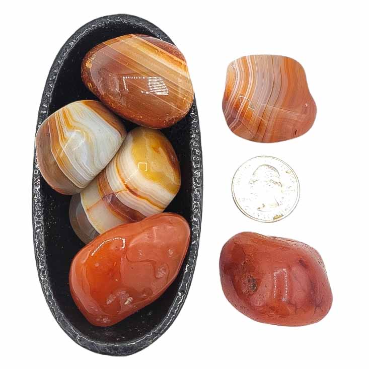 Agate, Carnelian | Courage and Cleansing - Spiral Circle