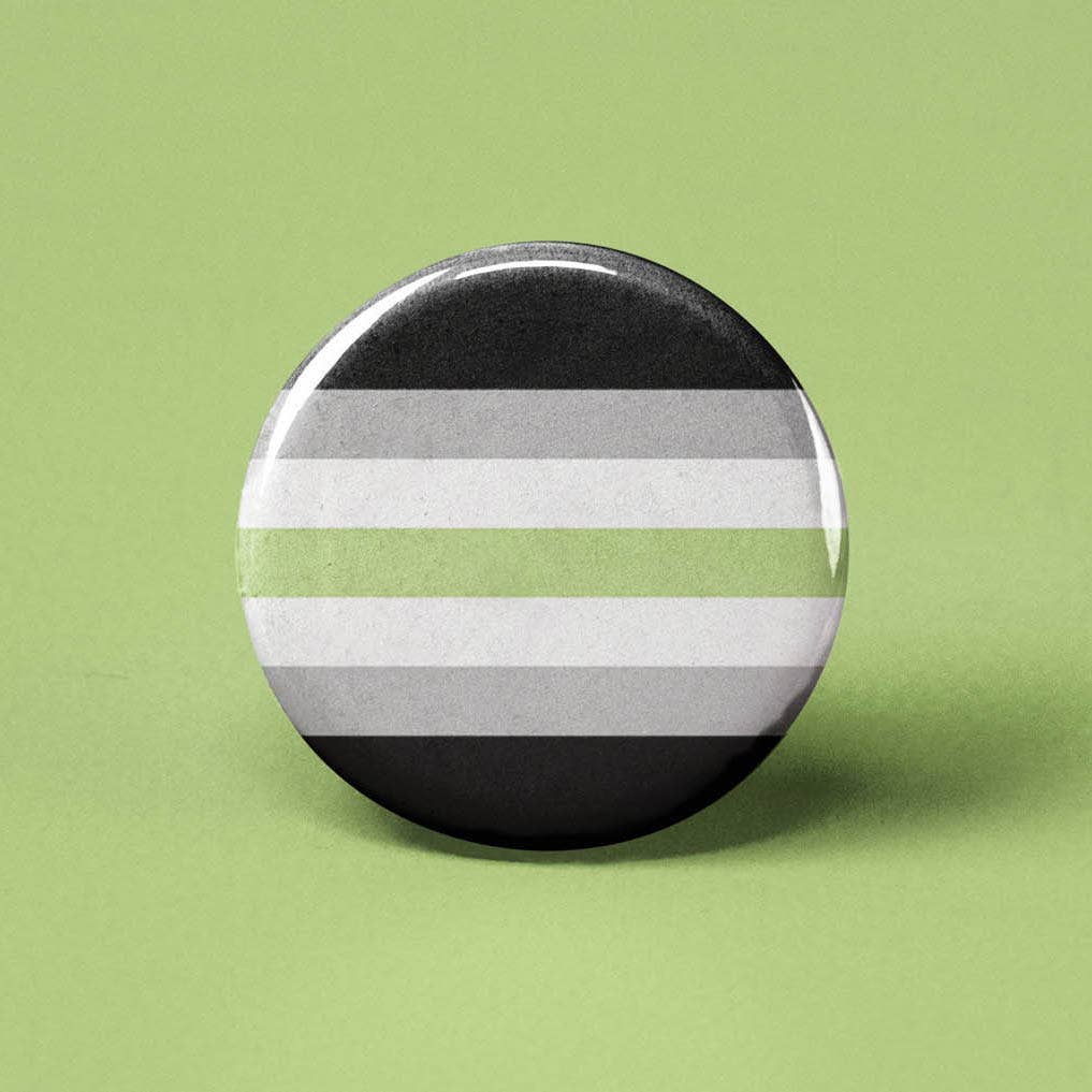 Agender Flag Pinback Button - Spiral Circle