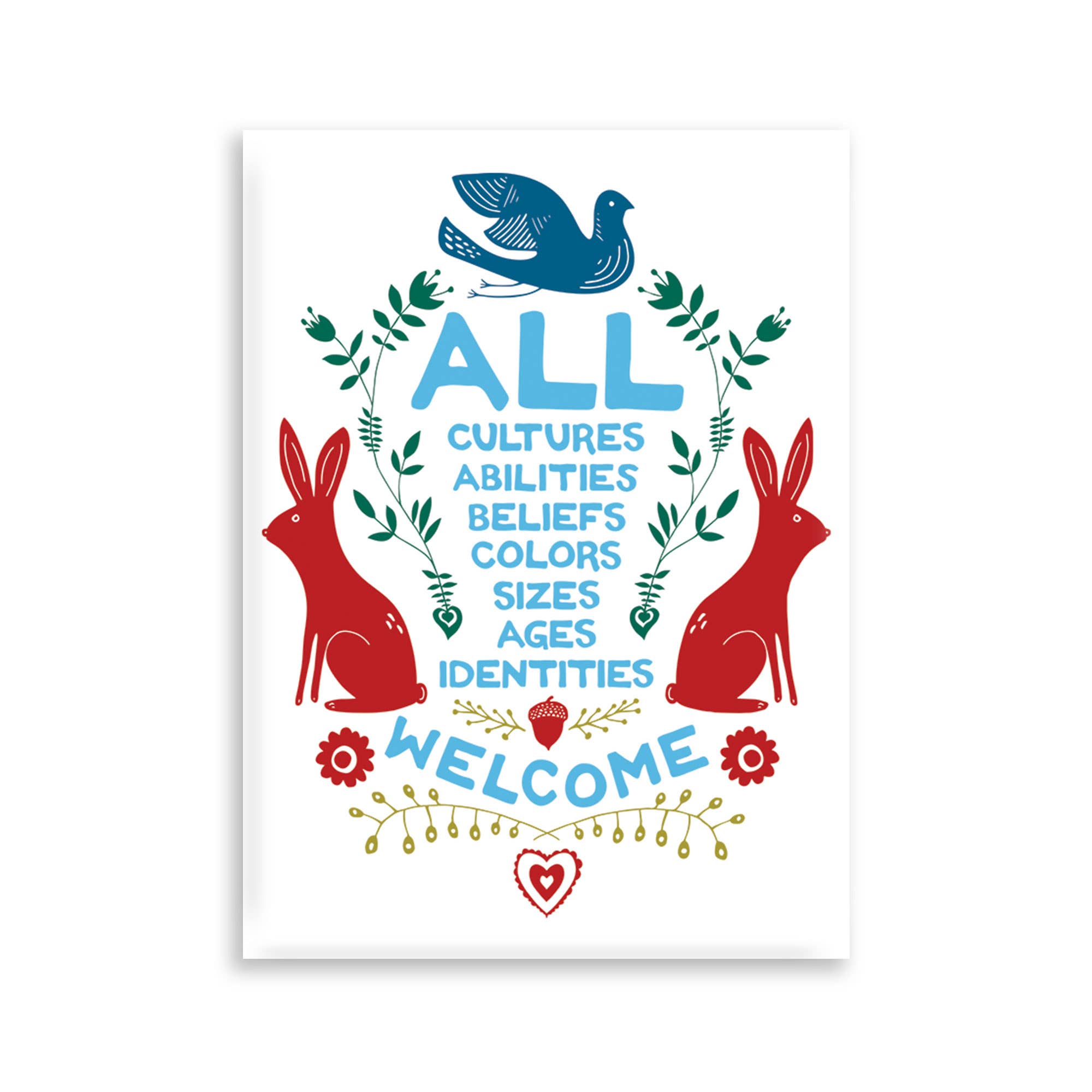 All Are Welcome Magnet - Spiral Circle