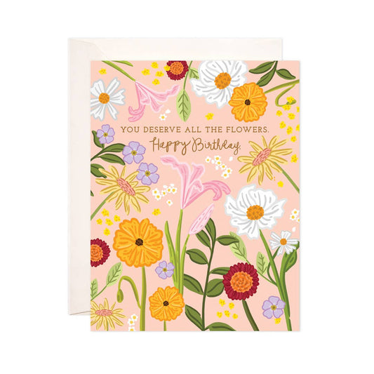 All the Flowers Bday Greeting Card - Spiral Circle
