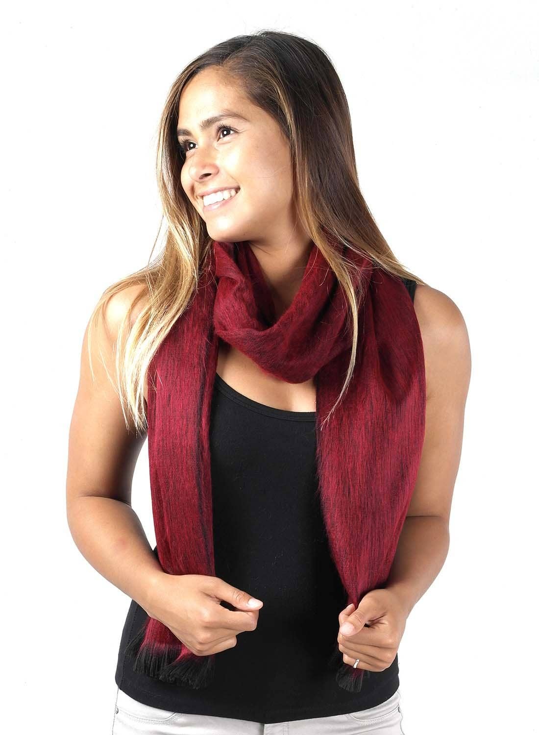Alpaca Scarf | Sapphire Red - Spiral Circle