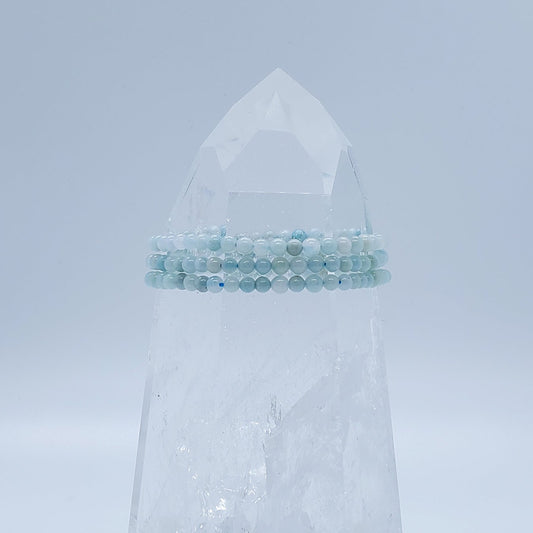 Amazonite (Multi colors) | Stone of Hope | Stone Beaded Bracelet | 4mm | O - Spiral Circle