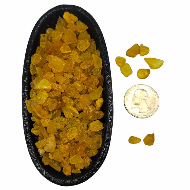 Amber - chips - purifies and heals - Spiral Circle