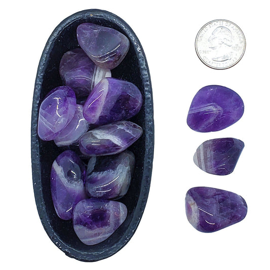 Amethyst Chevron tumbled | Heart Healing - Spiral Circle