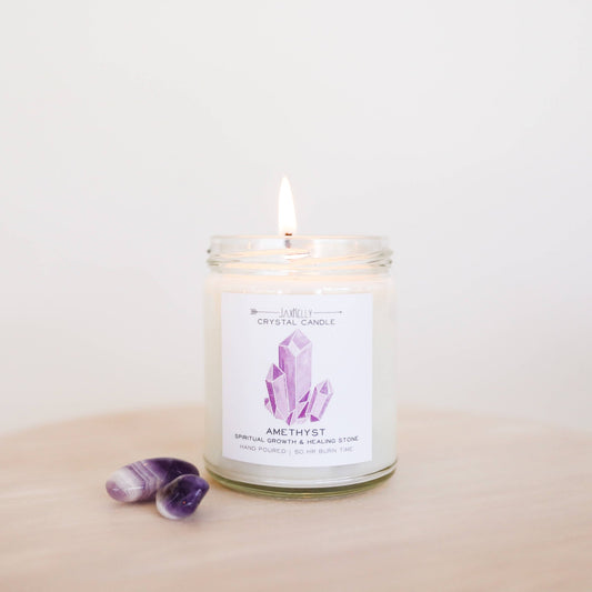 Amethyst Crystal Candle | Spiritual Growth & Healing - Spiral Circle
