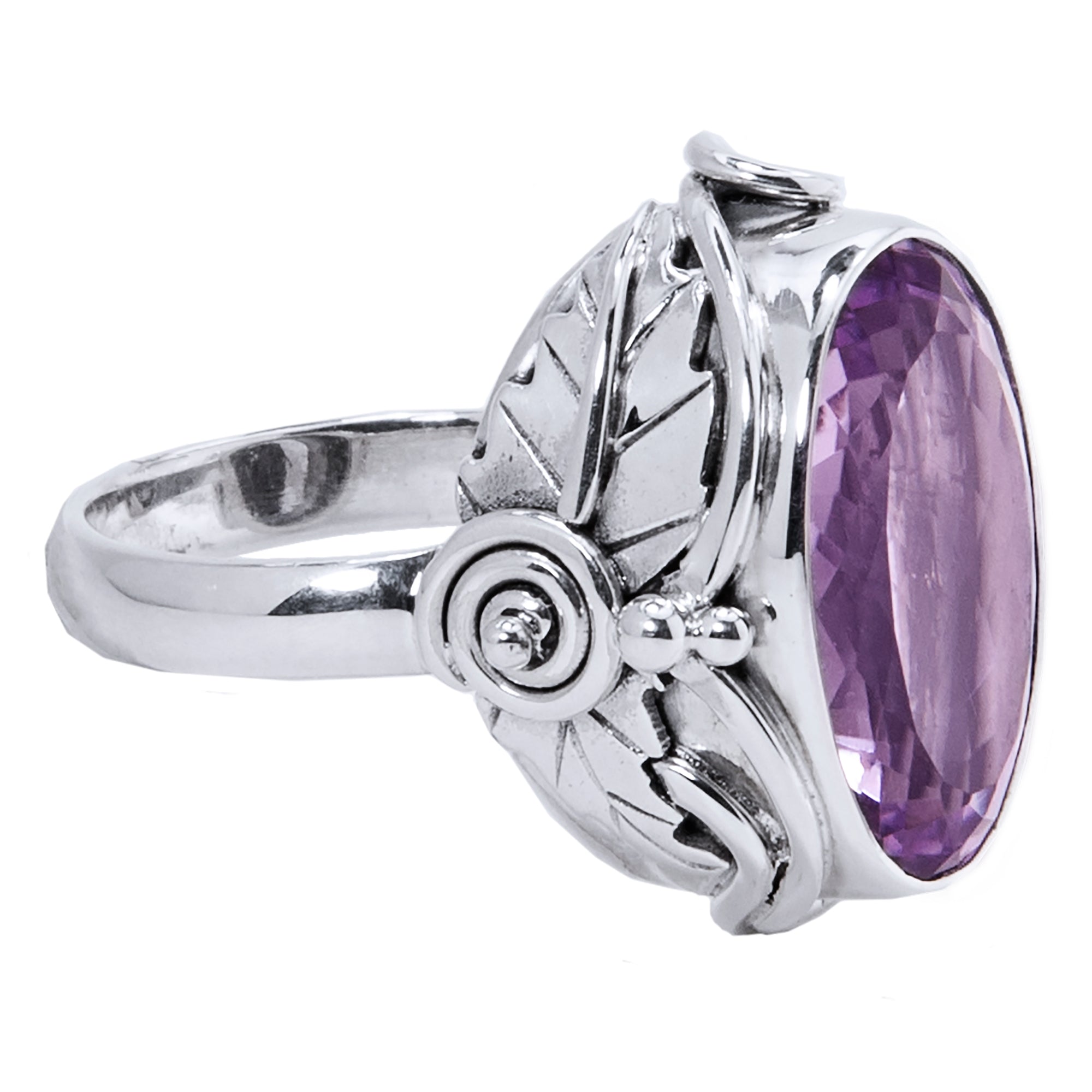 Amethyst Enchantment Ring | Sterling Silver - Spiral Circle
