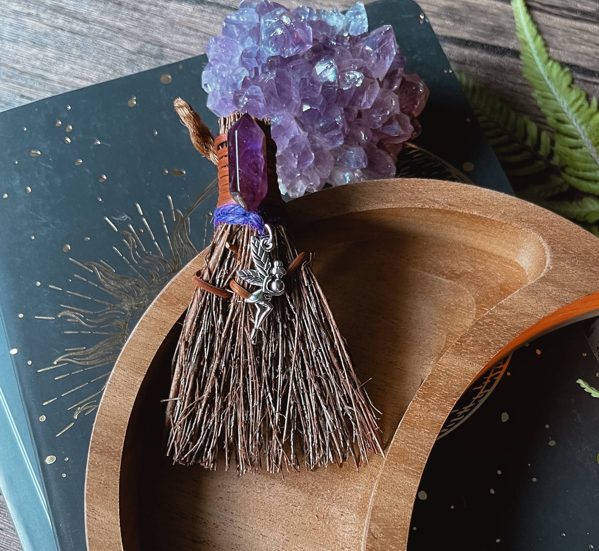 Amethyst Fairy Mini Witch's Broom | Witchy Altar Besom 3