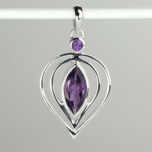 Amethyst Femme Fatale Pendant | Sterling Silver - Spiral Circle
