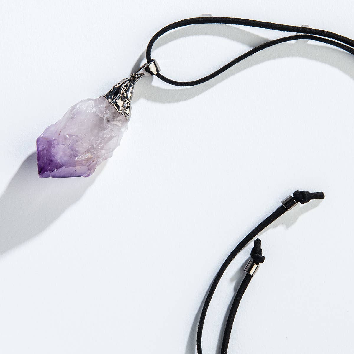 Amethyst Point Necklace - Spiral Circle