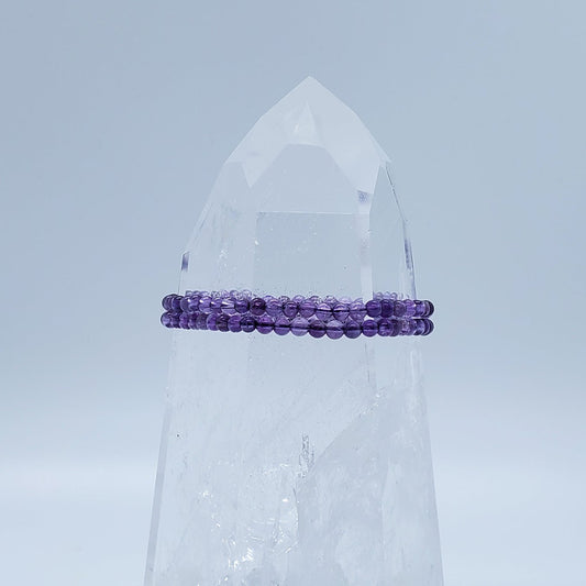 Amethyst | Serenity | Stone Beaded Bracelet | 4mm - Spiral Circle