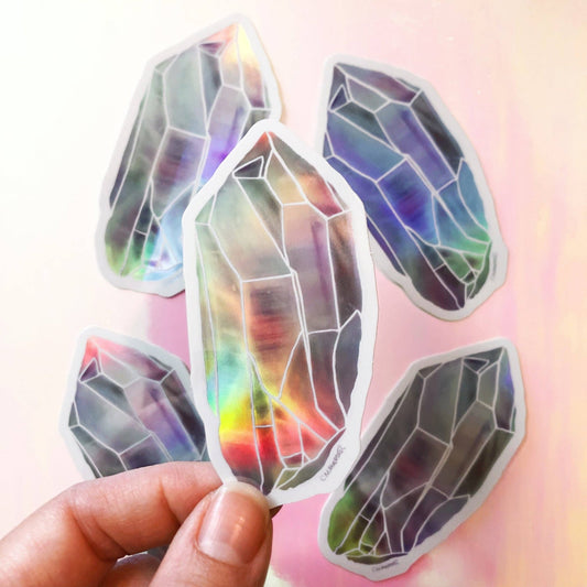 Angel Aura Quartz Holographic Sticker - Spiral Circle