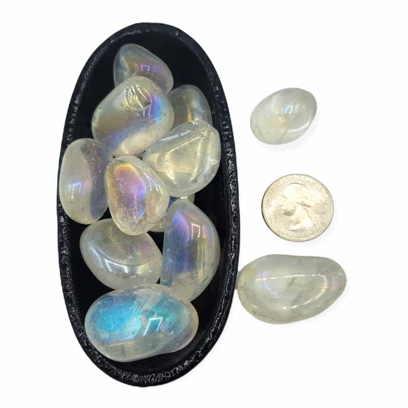 Angel Aura Quartz - Tumble - Spiral Circle