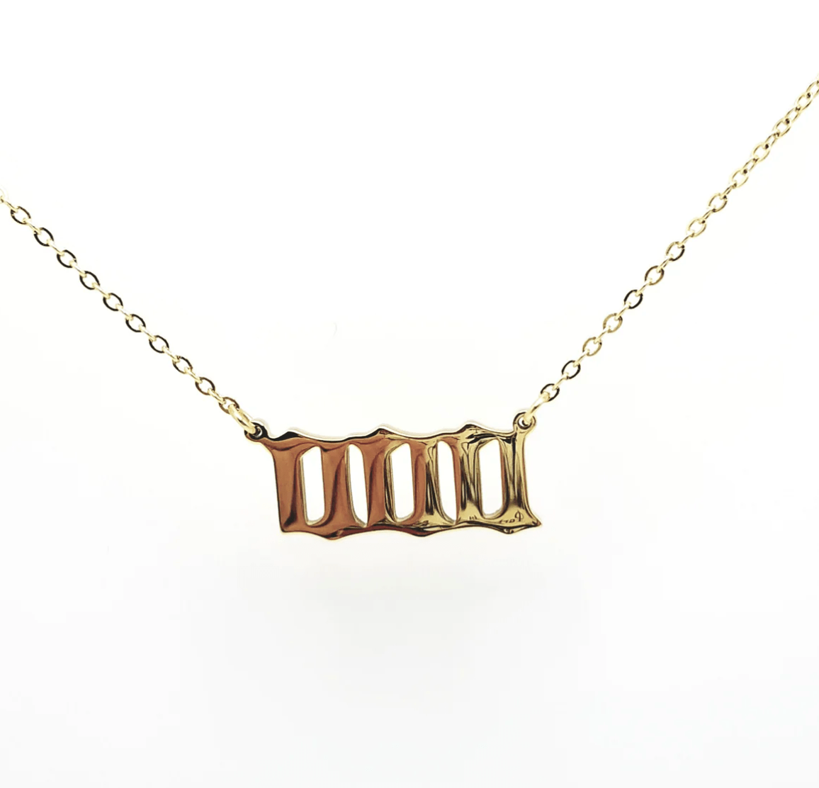 Angel Number Necklace | 000 | 18 k Gold Plated - Spiral Circle