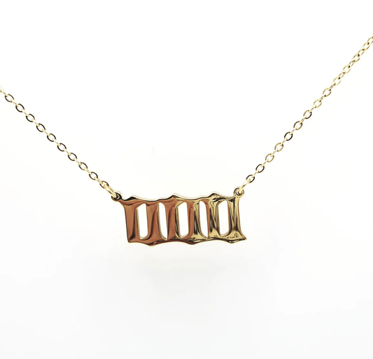 Angel Number Necklace | 000 | 18 k Gold Plated - Spiral Circle