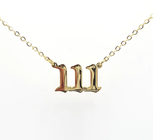 Angel Number Necklace | 111 | 18 k Gold Plated - Spiral Circle