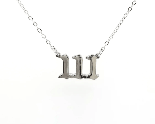 Angel Number Necklace | 111 | Stainless Steel - Spiral Circle