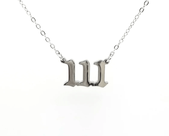 Angel Number Necklace | 111 | Stainless Steel - Spiral Circle